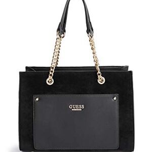 Guess Black Shoulder Bag with Gold Accents